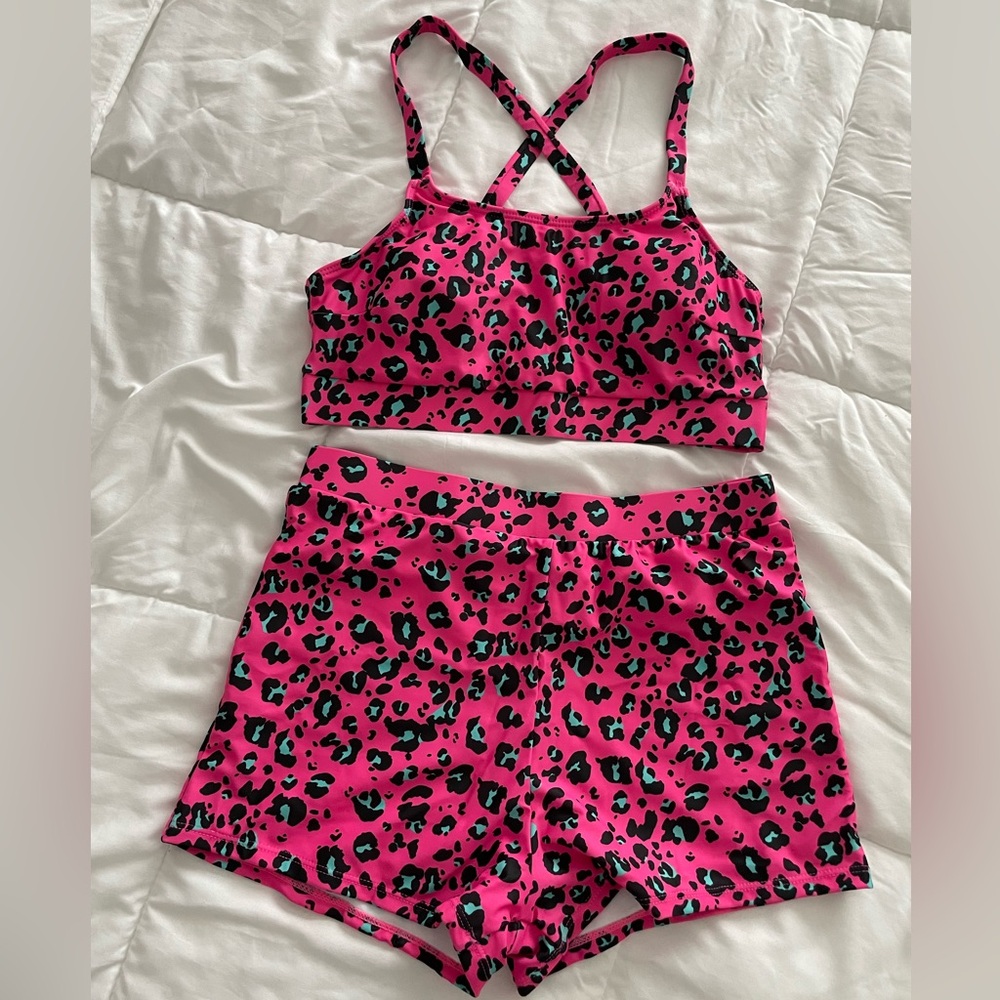 Pink Leopard Bathing Suit